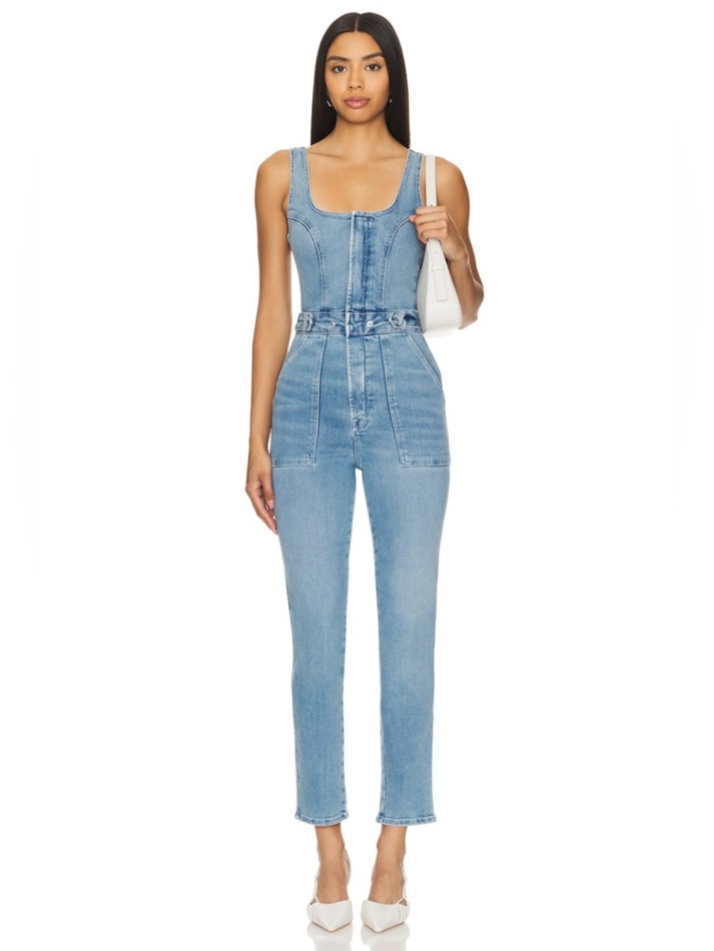 Good American Fit for Success Denim Jumpsuit Size Small